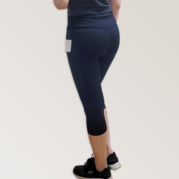 U2B Black Workout Leggings Pants, Gym High Rise Stretchy Crop Pants - Picture 2 of 11